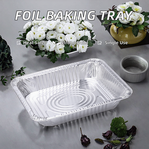 Heavy-Duty Disposable Rectangle Aluminum <b>Foil</b> Food <b>Container</b> Baking Tray 200ml Oven Safe for Microwave Grill Restaurant Catering - Product Image 2