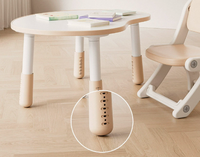 Table et chaise en bois Echo Modern Peanut, style dessin animé, hauteur réglable, bureau pour enfants, chambre, maison, bureau, hôtel, salon