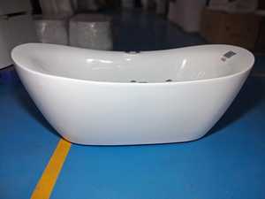 Baignoire autoportante BOSCO WHIRLPOOL en acrylique blanc brillant, écologique, avec robinet inclus, design moderne pour salles de bain et hôtels - Product Image 2