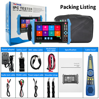 Rsrteng IPC-9800CMADHS Pro 8K, Probador de Cámaras IP CCTV, Monitor WiFi POE++, Cable TVI CVI AHD, DMM, Herramientas de Red SFP
