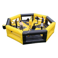 Jeu mécanique de Wipeout toxique gonflable Jeux de saut de Wipeout gonflable Jeu d'obstacles rotatifs
