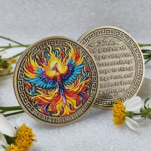 Moneta commemorativa Phoenix: Resurrezione dopo il fuoco - Moneta da collezione con rilievo tridimensionale - Lavorazione artigianale in metallo - Product Image 3