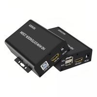 Extender KVM HDMI 150M Melalui Kabel RJ45 Lan Ethernet Cat5e 6, Mengirimkan Audio Video HDMI, Mendukung POE Loop Out Mouse Keyboard