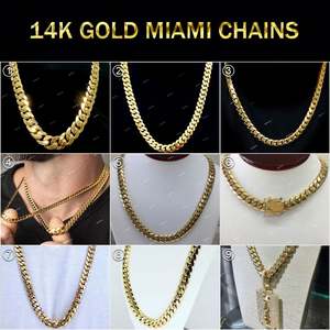 Personalizado 10K oro sólido Miami cubano cadena collar estilo Hip Hop Bling Iced Out Moissanite diamantes - Product Image 3