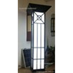 Lampe de jardin en fer avec abat-jour en verre, luminaire extérieur LED non amovible pour l'éclairage de jardin - Product Image 1