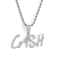 Collar con Nombre Personalizado en Chapado de Oro de 18K, Letras Cursivas Pequeñas, Material de Latón, Cadena de Cuerda, Zirconia, Regalo Popular