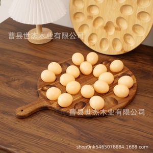 Mu Yujia Wooden Egg <b>Tray</b> With Handle Divided Compartments For Egg <b>Storage</b> - Product Image 5