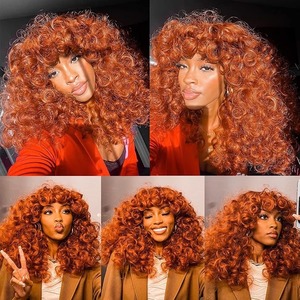 Peluca Rizada Natural sin Pegamento, Fibra Sintética Resistente al Calor, Peluca Sintética para Uso Diario - Product Image 2