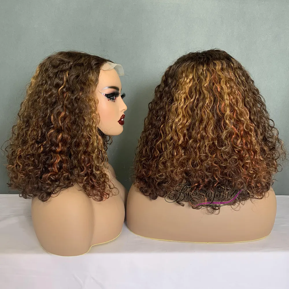 Perruques de cheveux humains péruviens en gros, perruque de cheveux humains naturels à fermeture complète 4*4, perruque de cheveux humains bouclés de luxe Sdd pour femmes