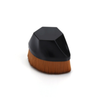 Pinceaux de maquillage quotidiens pour le visage, type Kabuki plat, en nylon végétalien, avec manche noir, personnalisables avec votre logo, vendus à l'unité par lot.