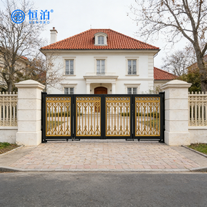 Portails pliants modernes en métal de style industriel, portail cantilever, portail automatique en fer forgé, portail battant pour allée, villa - Product Image 3