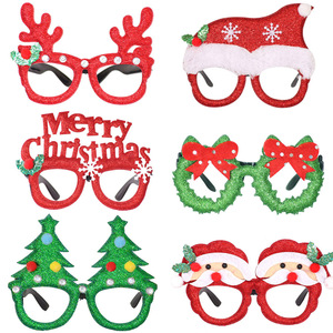 Lunettes de Noël scintillantes, montures de lunettes de fête, accessoires de décoration de Noël pour les fêtes de Noël et du Nouvel An, cadeaux de fête - Product Image 3
