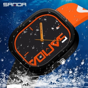 Gran oferta SANDA 3203, reloj Unisex para hombre y mujer, reloj Led de cuenta regresiva, reloj de cuarzo de lujo, reloj de pulsera impermeable Unisex de marca de silicona - Product Image 1
