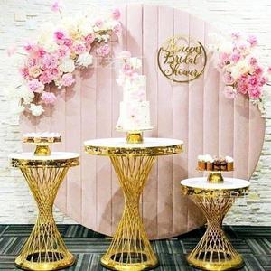 Juego de 3 Piezas de Centros de Mesa de Metal Dorado de Alta Calidad de 70/80/90 cm para Bodas, Soporte Moderno para Pastel de Boda, Cumpleaños - Product Image 3
