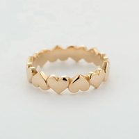 Peishang Fabrikanten Custom Hart Ring 14K 18K Vergulde Messing Sieraden Mode Ringen Voor Valentijnsdag Cadeau