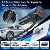 Adaptador de Corriente para Encendedor de Cigarrillos de Coche Starlink Mini 3 en 1, 5M, 12V/24V, USB-C PD20W, USB-A QC18W, Pantalla de Voltaje, Resistente a los Rayos UV y a las Llamas