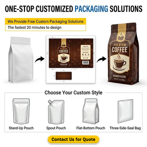 Bolsa de Fondo Plano para Granos de Café, Monomaterial PE Reciclable PPWR, con Válvula Extraíble, para Marcas de Café Ecológicas - Product Image 4
