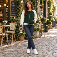 Cardigan zippé tricoté personnalisé pour femme, style veste universitaire de baseball, à manches longues, tricot décontracté, OEM ODM, vente en gros