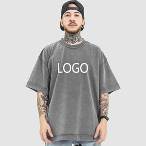 Camiseta de Hip Hop de Algodón 100% Tejido de Alto Gramaje 250gsm, Ecológica, Transpirable, con Estampado Personalizado, Lavado Ácido, Estilo Urbano de Diseñador - Product Image 1