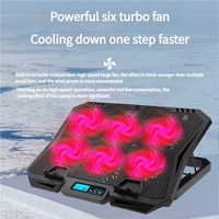 X6A 고속 6팬 메탈 노트북 쿨러 조용한 냉각 패드 조절 가능한 스탠드 게이밍 16인치 OEM 인기 제품