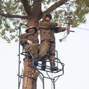 في الهواء الطلق الصلب القوي شجرة حامل الصيد سلم تسلق treestand ل 2 الناس الصيد المنتج