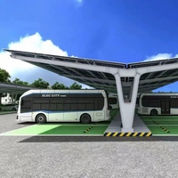 Carport solaire BIPV de la marque HSD |   Structure en acier Q235 galvanisée à chaud pour parking extérieur de projet routier de grande envergure, résistance au vent 60 m/s