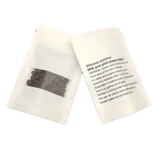 맞춤형 화이트 크래프트 종이 가방 젖빛 창 씰 친환경적인 종이 향신료 포장 가방 조미료 포장 가방