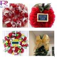 Ruban en gaze de Noël PP, large filet doré scintillant pour décoration de sapin, emballage cadeau et couronnes DIY