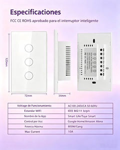 Interruptor <span class=keywords><strong>de</strong></span> Pared Táctil <span class=keywords><strong>de</strong></span> Cristal con Control Remoto XZJ, Interruptor Inteligente <span class=keywords><strong>de</strong></span> Lujo con Wifi Tuya para Domótica - Product Image 6