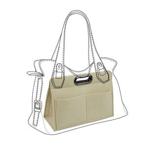 Sac de maquillage intérieur en feutre grande capacité, certifié BSCI, sac de rangement cosmétique en feutre, sac fourre-tout tendance en feutre - Product Image 2