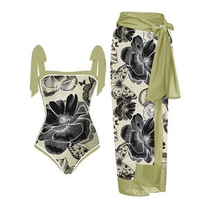 Traje de Baño de Dos Piezas con Diseño Personalizado Retro, Estampado Floral de Encaje, Falda de Playa de Cintura Alta, Sexy, para Mujer - Product Image 5