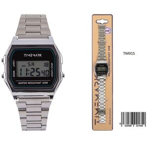 Timemark <b>Square</b> Classic Digital Watch Gold Metal Band 30M Water Resistant Men's Chronograph - Product Image 2
