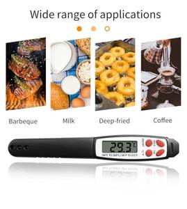 Termometer memasak daging Digital, alat penerangan dapur memanggang makanan kelas atas baja tahan karat dengan penutup - Product Image 3