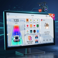 Lecteur MP5 universel pour tableau de bord de voiture de 13 pouces avec GPS intégré, écran tactile QLED, CarPlay, Android Auto, USB 5G, Android 14