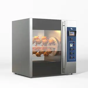 Mesin Pemanggang Ikan Daging Bebek Ayam Microwave Stainless Steel Kecil Otomatis Industri Mini dengan Pegangan Roda Gigi