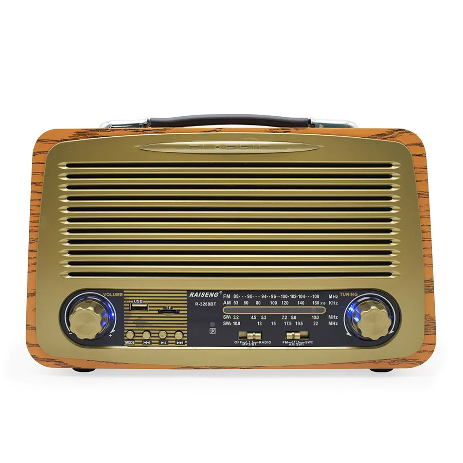 2022 חדש עתיק רטרו עץ רדיו נטענת FM/AM/SW 3 להקות בציר רדיו לבית תמיכת BT/TF/USB מוסיקה רמקול
