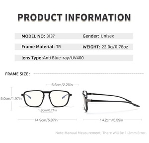 Gafas de sol Sunray de diseño coreano, estilo retro, montura geométrica TR90, superligeras, modernas, con filtro de luz azul, para hombre y mujer - Product Image 4