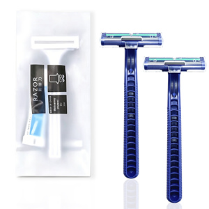 Professional Fixed Head Twin Blade Blue Plastic Handle Men Disposable <strong>Razor</strong> for Body &amp; Face Use - Product Image 1