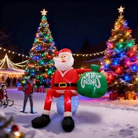 Père Noël gonflable de 8 pieds, décoration de Noël gonflable, ornement de jardin gonflable, décorations de Noël gonflables éclairées par LED