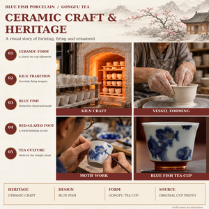 Set <span class=keywords><strong>da</strong></span> Tè in Ceramica con Decorazioni Floreali Classiche, <span class=keywords><strong>Collezione</strong></span> di <span class=keywords><strong>Tazze</strong></span> con Smalto Liscio per Cerimonia del Tè, Uso in Ufficio e Regali Souvenir - Product Image 4