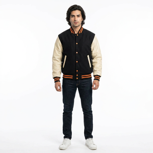 Customized College <b>Baseball</b> Varsity <b>Jacket</b> <b>for</b> <b>Men</b> Thin Stand Collar Front Logo Winter Wear Streetwear Fashion - Product Image 1