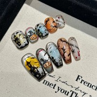 Ongles d'Halloween de luxe pour l'industrie lourde, faits à la main, à presser, en acrylique, artificiels