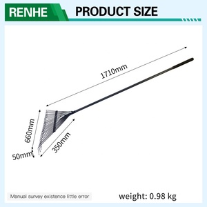 <span class=keywords><strong>Rastrello</strong></span> <span class=keywords><strong>per</strong></span> foglie e fieno da giardino in metallo, portatile e scalabile, con manico in metallo, <span class=keywords><strong>per</strong></span> attrezzi agricoli personalizzati - Product Image 2