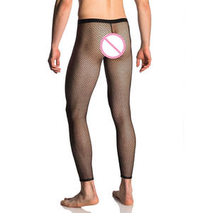 กางเกงเลกกิ้งตาข่ายถักแบบโปร่งแสงสำหรับผู้ชาย สไตล์เซ็กซี่ - Product Image 2