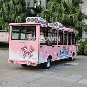 Autobús Turístico Eléctrico Cerrado con Diseño Marino Rosa, Vehículo de Transporte de Pasajeros para Complejos Turísticos Costeros - Product Image 5