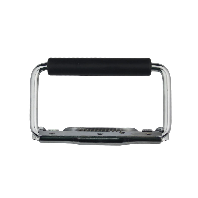 SK4-023 Modern Folding Handle with Rubber-Grip 100° Fold Chrome/Black/Vibration Finish for Bedroom Bathroom Exterior Containers