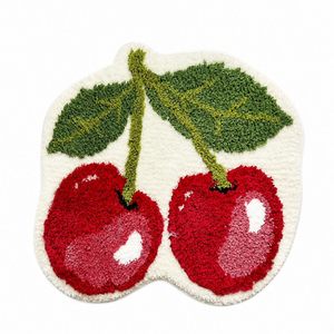 Cherry Cute <strong>Bath</strong> Carpet <strong>Funky</strong> Bathroom <strong>Mats</strong> Non Slip Cute Fruit Shaped Super Soft Doormat Irregular Shape Rugs Home Use - Product Image 1