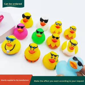 Wholesale Custom Logo 2 Inch New Glasses-Wearing Duck Water <b>Bathing</b> & Beach Play Stress Relief Toy Factory - Product Image 3