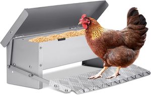 Comedouro Automático para Galinhas em Aço Inoxidável com Pedal, Antirrato e Impermeável - Product Image 3