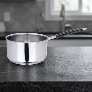 Casserole en acier inoxydable avec poignée en bakélite, casserole avec fil et poignée en bakélite - Product Image 1